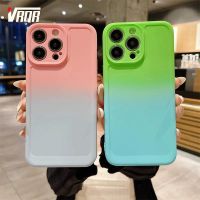 VRQR เคสซิลิโคนโทรศัพท์สีไล่ระดับสีเข้ากันได้กับ iPhone 14 13 12 11 Pro Max เคสป้องกันแบบเรียบง่าย Ins