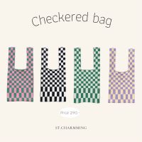 พร้อมส่ง‼️ St.Charmming ?Checkered bag ? กระเป๋าผ้า Knit ถักลายตารางหมากรุก