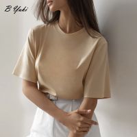 ✣ Tee Shirt Korean Female Solid Basic Shirts Cotton Woman Xl - Basic Summer Shirt - Aliexpress