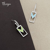 Thaya Real 925 Silver Arrow Earring Silver Stud Plated 18K Gold Enamel Zircon Stud Charm For Women Fine Fashion Jewelry Gift