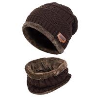 หมวกแก๊ปถักหมวกผ้าพันคอหมวกคออุ่นหมวกฤดูหนาวสำหรับผู้ชายผู้หญิง Skullies Beanies ขนแกะหมวก