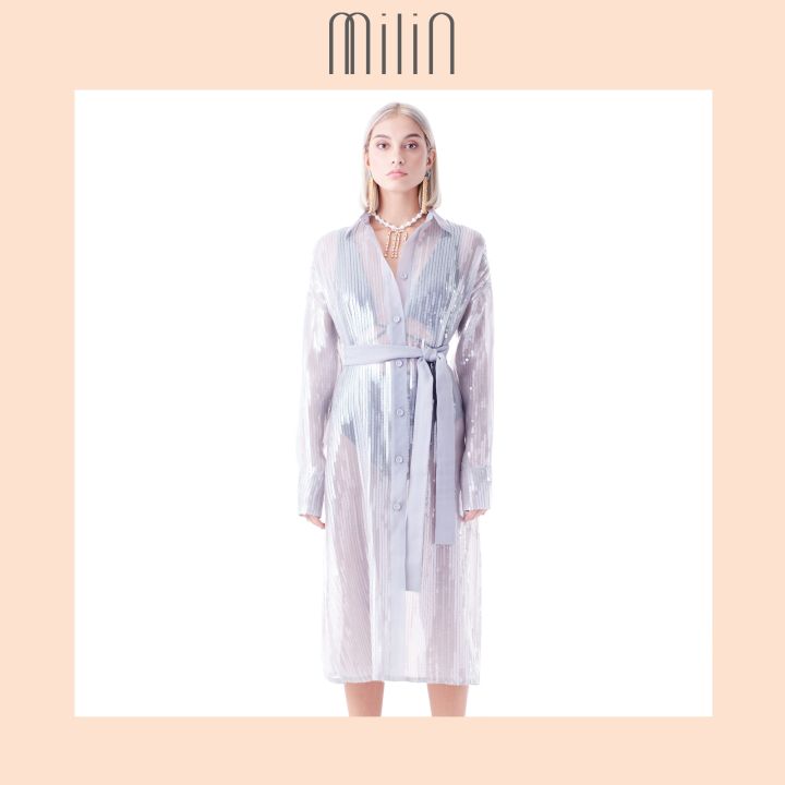 milin-sequin-spread-collar-robe-ชุดเดรส-เสื้อคลุมตัวยาว-ผ้าเลื่อม-hampton-robe