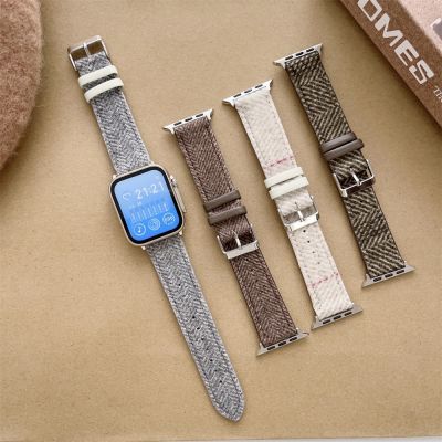 Leather Watch Band for Apple watch 8 7 6 se 44MM 40MM Winter Plush Watchband Bracelets Smart iWatch Series 543 42MM 38MM 45mm 41 Straps