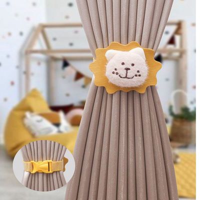 2Pcs Cartoon Curtain Tieback High Quality Elastic Holder Hook Buckle Clip Pretty Fashion Polyester Decorative Home Accessorie
