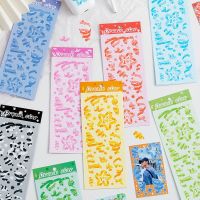 MOHAMM 1 Sheet Colorful Star Ribbon Sticker for Art Greeting Card Photo Album Collage Journal Diary Decoration Planners