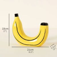 【LZ】㍿❦  Banana Vase Creative Cute Yellow Resin Crafts Flower Arrangements Desktop Vase Living Room Office House Decoration