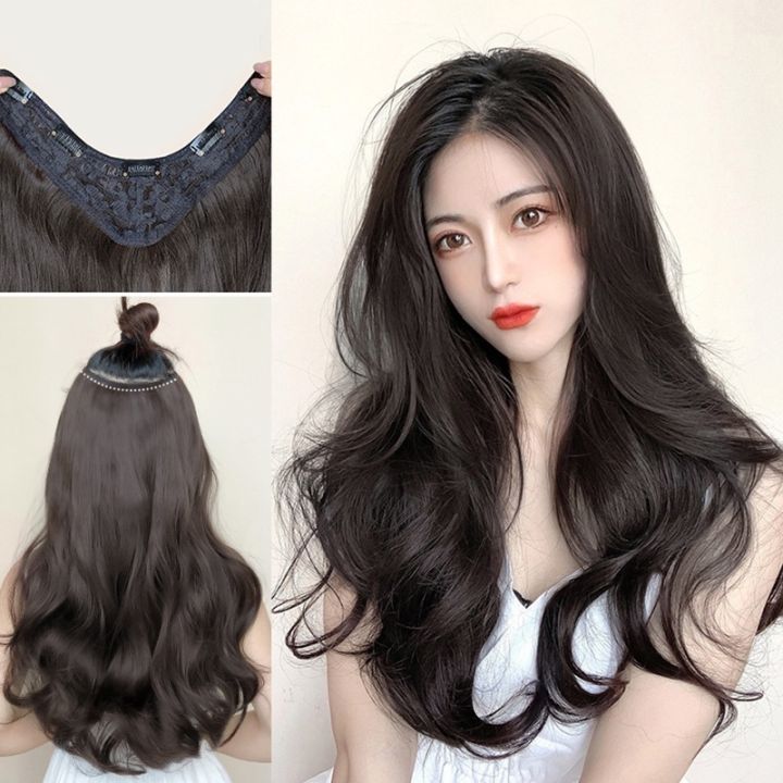 IVY Wig female long hair seamless long curly hair fluffy big wave U ...