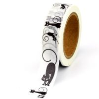 NEW 1PC 10M Decor Halloween Washi Tapes Paper Black Cat DIY Scrapbooking Planner Adhesive Stickers Masking Tapes Cute Stationery TV Remote Controllers