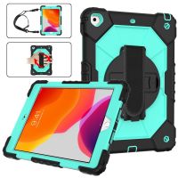 【DT】 hot  For iPad 10.2 7th 8th Generation A2270 A2428 A2429 A2430 Case Kids Safe Shockproof Hard PC Silicon Hybrid Tablet Cover