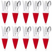 【LZ】♈❣◑  10PC Tableware Holder bag Christmas hat Christmas 2020 Christmas Decorations home decoration accessories Kitchen Tableware Holde