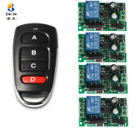 433MHz Universal Wireless Remote Control Switch AC 85V-250V 4 CH Relay Receiver Module 4 Button Remote Control for Garage Switch