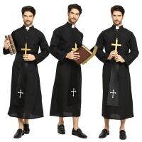 、’】【= Umorden Easter Purim Halloween Costume For Men Father Priest Bishop Costumes Christian Pastor Clergyman Cosplay