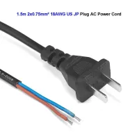 【YF】 EU US Plug Power Cable 1.5m 0.75mm 220V Pigtail CN Japan Replacement Extension Cord For Lamp Socket Radio