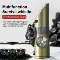 Multifunctional Whistle Survival Life-saving Outdoor Seven-in-one Lamp Thermometer Compass 7-in-1 Tools