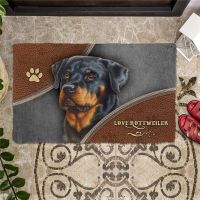 Rottweiler Doormat Decor Print Animal Dog Floor Door Mat Non-Slip 3D Soft Flannel Custom Carpet for Hallway Bedroom