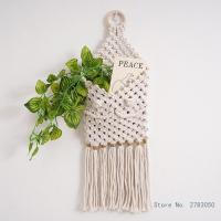 ที่แขวน Macrame ทำมือสำหรับตะกร้ากลางแจ้งในร่มที่กระถางสวนดอกไม้ของตกแต่งบ้านไร่แขวนผ้าม่านผนัง