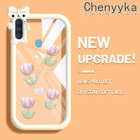 Chenyyka เคส M01s A10s M11 A11ลายการ์ตูนดอกไม้โปร่งใสเคสมือถือกันกระแทกสุดน่ารักสัตว์ประหลาดตัวเล็กที่สร้างสรรค์เลนส์กล้องถ่ายรูปเคสนิ่มแบบใสปลอกซิลิโคนป้องกัน