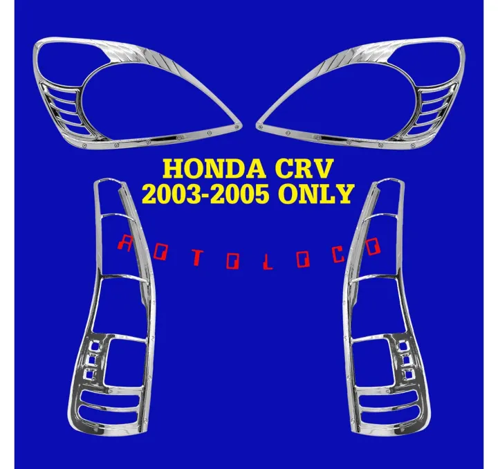 Headlight and Tail Light Cover for Honda CRV 2003 2004 2005 Chrome