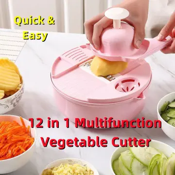 12 in 1 Multifunctional vegetable cutter shredders slicer with basket fruit  potato chopper carrot grater slicer mandoline