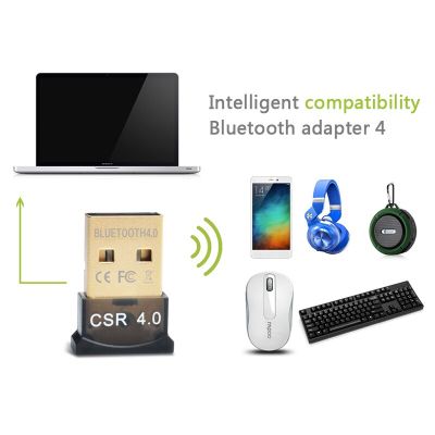 Bluetooth 4.0 USB Black Mini Adapter Dongle Wireless Transmitter and Receiver for Laptop PC Computer Windows 10 8 7 Vista