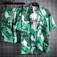 Hawaii beach suit mens fashion leisure short-sleeved loose handsome take the flower