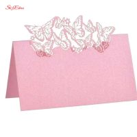 10pcs/lot Laser Cut Butterfly Guest Table Cards Wedding Party Chic Decor Table Name Card Wedding Event Place Cards 7ZSH085 Greeting Cards