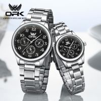 OPK Jam tangan pasangan Original Waterproof Quartz Movement Stainless Steel Business Fashion Luxurious Couple Watch 6012 【BYUE】