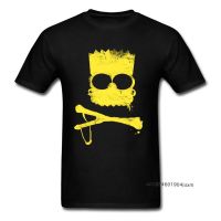 O-Neck T-Shirt Bart Skull Tshirt 100% Cotton Men T Shirts Family Short Sleeve Tees Prevailing Gift Tops Funny Black Streetwear