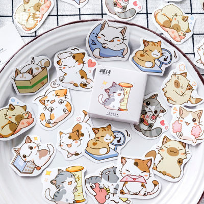 `2023 Exit 45pcspack Little Cat Mini Paper Stickers Decoration Diy Diary Scrapbooking Label Sticker Kawaii Stationery