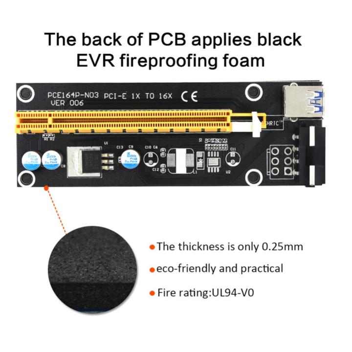 ตัวขยายอะแดปเตอร์ต่อ1x-กับ16x-ver006สล็อต-pcie-15พินเป็น4พิน