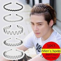 【Ready Stock】 ♙☋✱ C18 Unisex Sports Wave Hair Band HeadbandMetal Black Hairband Headband