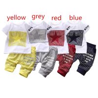 Kids Clothing Set Boy T-Shirts + Baju Baby Kids Boys Casual Shorts Clothing Sets