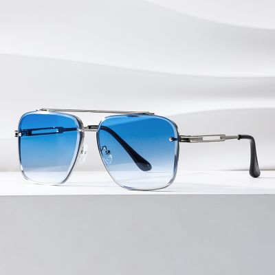 New Fashion Square Sunglasses Men Luxury Brand Designer Metal Sun Glasses 2022 Vintage Pilot Shades Eyewear Oculos De Sol