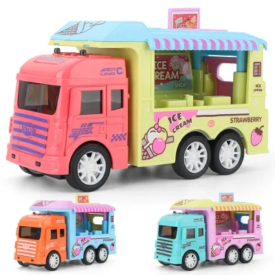 Kids Kitchen Play Toys for Girls Ice Cream Push Up Cars Children Cooking Set Toys Pretend Play Toys Ice Cream Toys for Girls Boy