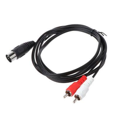 0.5M / 1.5M 5 Pin Din ชายถึง 2 RCA ชาย Audio Video Adapter สายเคเบิล ลวด Conne