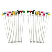 20Pcs Tropical Drink Stirrers Cocktail Drink Stirrers 9 inch Mixer Bar with Wine Glass Patterns, Reusable Gin Stirrers