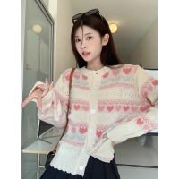 Tulip cardigan คาร์ดิแกนไหมพรมสีครีมหวานๆ มี1 สี   ขนาดไชส์ อก42～46 ยาว24。