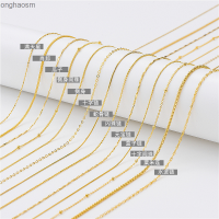 S925ตรงสร้อยทองแผ่นเงินสเตอริงก์หญิงไม่มีจี้กับโซ่เปลือยเครื่องประดับโซ่สีทองล็อคกระดูกโซ่ Honghaosm