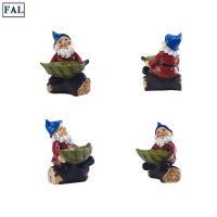 FAL Outdoor Mounted Birds Feeder Creative Gnome Statue Hand Painted Resin Crafts For Garden Courtyard Lawn Decoration New