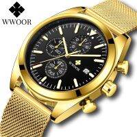 ZZOOI WWOOR 2022 Luxury Gold Black Watch For Men Fashion Waterproof Luminous Quartz Wristwatches Sports Chronograph Relogio Masculino