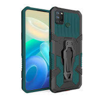 เคสสำหรับ Realme C17 กรณีผู้ถือเข็มขัดคลิปป้องกันการตั้งแคมป์กันกระแทกฝาครอบด้านหลังเสริมแรง