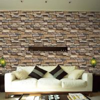 Creative 3D Stone Brick Wallpaper PVC Waterproof Self Adhesive Removable Wall Sticker Home Decoration Wall Papers Not Reusable
