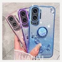 เคสสำหรับ Honor 90 Lite เคสเคสครอบโทรศัพท์กันกระแทกพลอยเทียมโรสเงาขนาดเล็ก