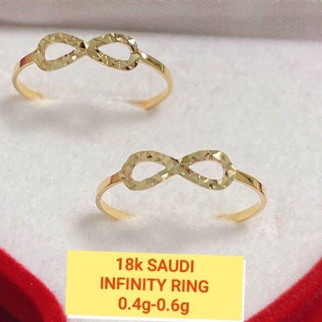 Ghy COD PAWNABLE 18K SAUDI GOLD INFINITY RING Lazada PH