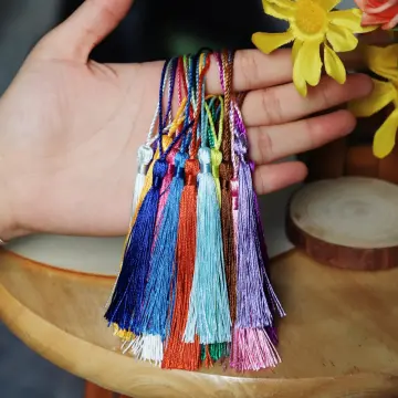 8cm Long Multicolor Cotton Silk Tassel Brush for Earring Charm Pendant  Satin Tassels Diy Jewelry Making
