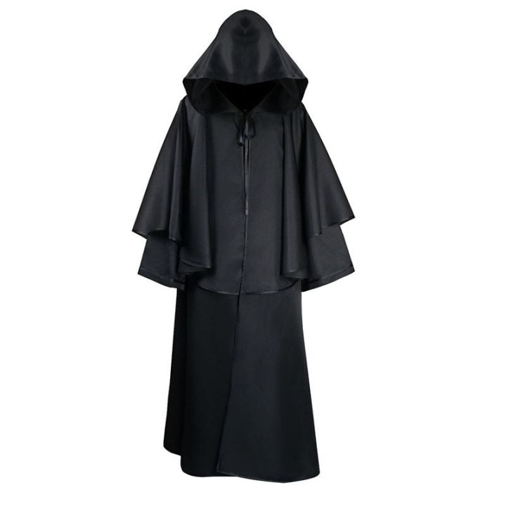 Medieval Monk Plague Doctor Halloween Costume Hood Cape Mantle Gown ...