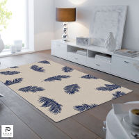 พรมแต่งบ้าน พรมกันลื่น พรมปูพื้น พรมเพื่อความปลอดภัย Feather Blue #PRAW 110x175 cm