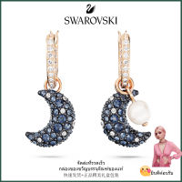 ?Swarovski?ต่างหูเพชร Luna Black Moon,S925 ต่างหูแฟชั่นสตรีเงินสเตอร์ลิง,ของขวัญวันเกิดวันวาเลนไทน์