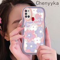 Chenyyka เคส A21s ปลอกสำหรับ Samsung ลายการ์ตูนดอกไม้น่ารักขอบดีไซน์ใหม่เคสโทรศัพท์แบบใสกรอบซิลิโคนนิ่มป้องกันเลนส์กล้องเคสโปร่งใสกันกระแทก