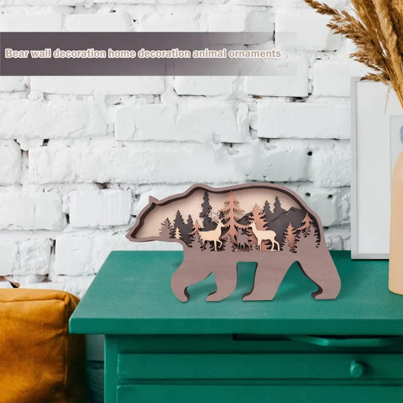 Bear and Deer Wall Decoration, Bear Decorations for Home, Bear Art ...